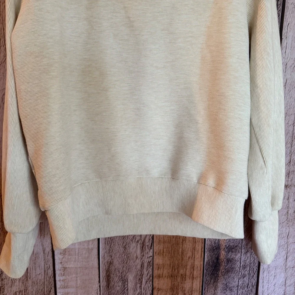 Varley Vine Half Zip Ottoman Pullover Oatmeal Beige Sweatshirt Athleisure Medium - Picture 6 of 10